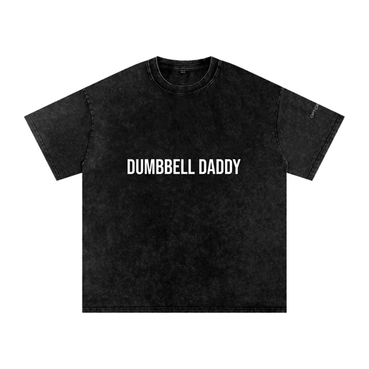 DUMBELL DADDY - Snow Washed Oversized Cotton T-Shirt