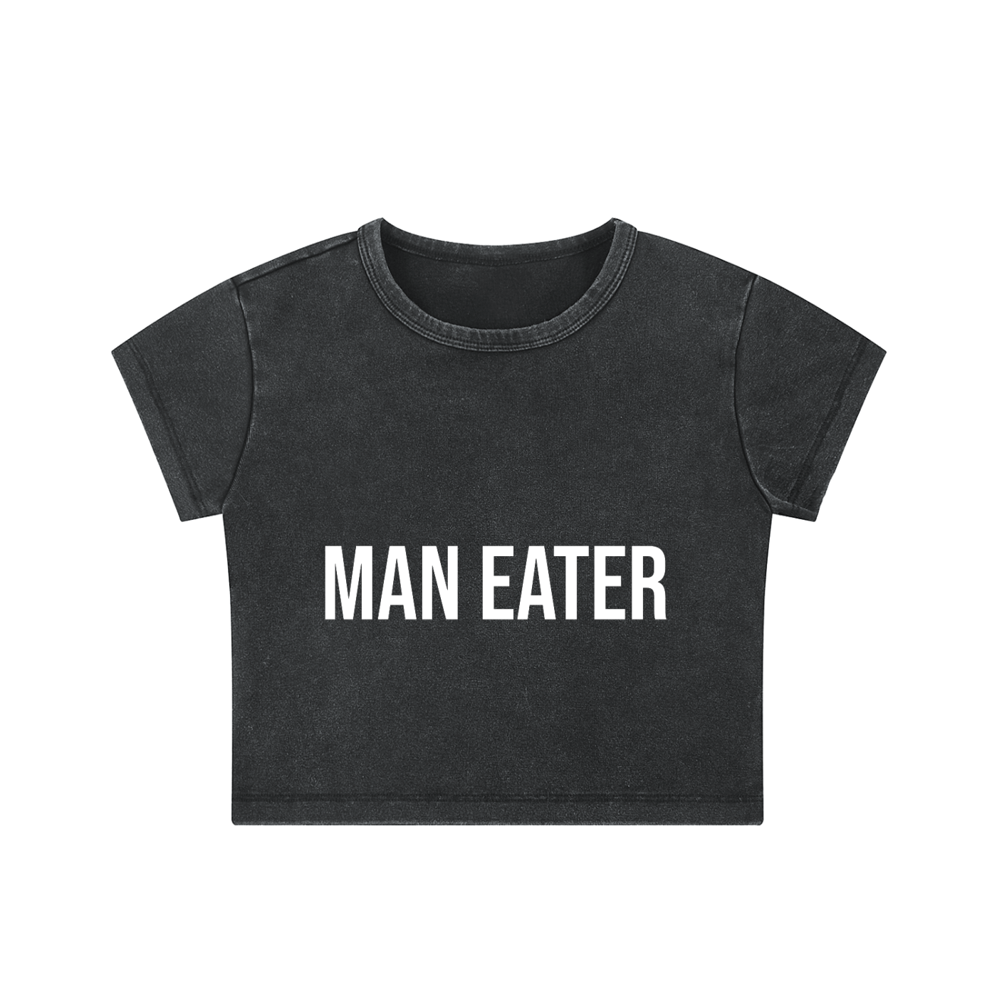 MAN EATER  -Snow Washed Crop Top