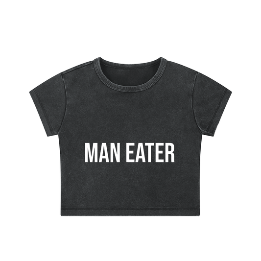 MAN EATER  -Snow Washed Crop Top