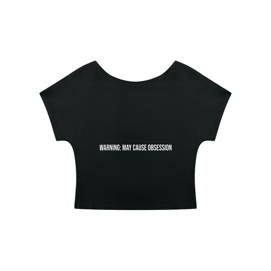 WARNING, MAY CAUSE OBESSESION -Women's Open-Back T-Shirt